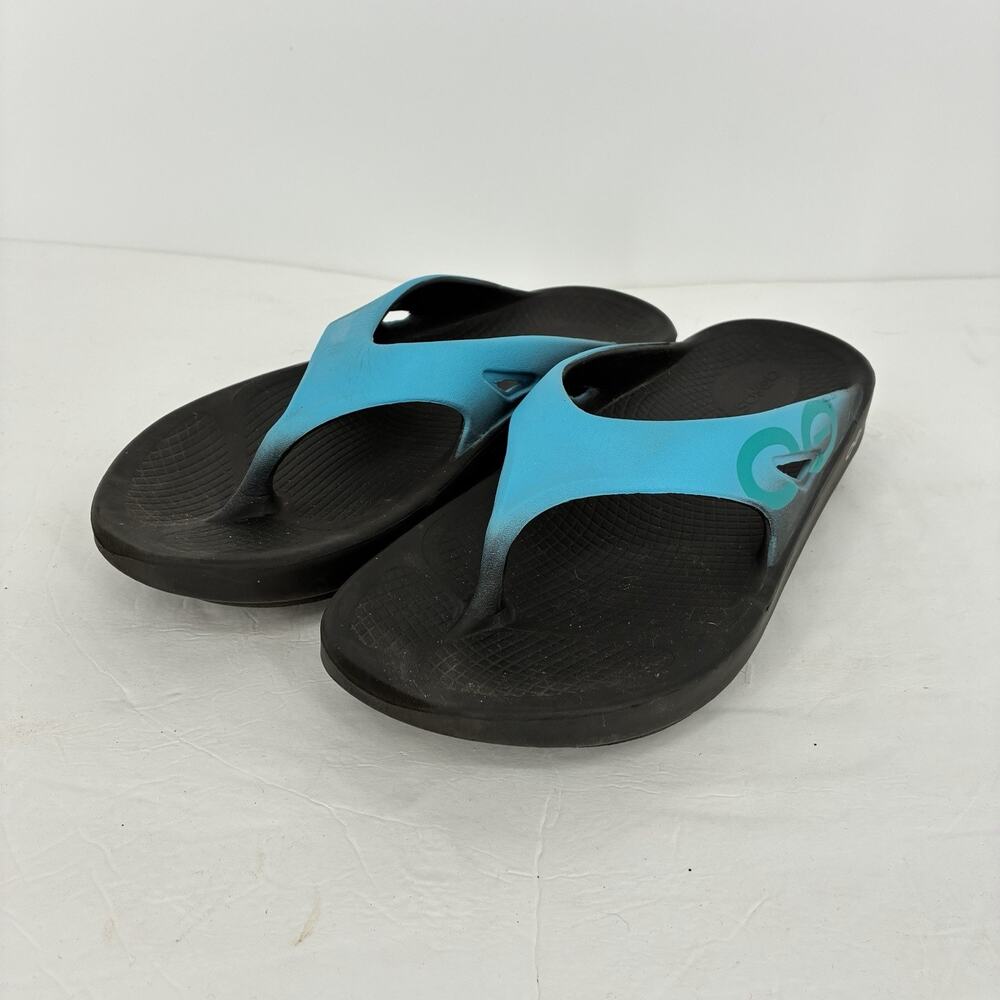 OOFOS OOriginal Sport Thong Flip Flop Ocean Blue Women's Size US 8 EU 39